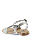 Bueno Shoes Gri Deri Kadın Sandalet 01wu3420