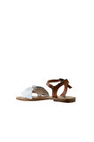 Bueno Shoes Beyaz Taba Deri Kadın Sandalet 01wu3424
