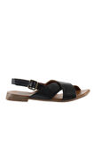 Bueno Shoes Siyah Deri Kadın Sandalet 01wl4201