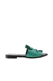 Bueno Shoes Yeşil Deri Kadın Düz Terlik 01wn5040