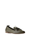 Bueno Shoes Haki Deri Kadın Düz Babet 01wr3117