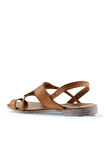 Bueno Shoes Taba Bronz Deri Kadın Parmak Arası Sandalet 01ws2513