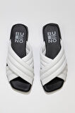 Bueno Shoes Beyaz Deri Kadın Düz Terlik 01wu1803
