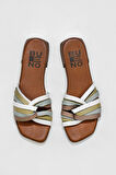 Bueno Shoes Gri Multi Deri Kadın Düz Terlik 01wu1805