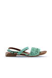 Bueno Shoes Yeşil Deri Kadın Sandalet 01wu1810