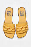 Bueno Shoes Sarı Deri Kadın Düz Terlik 01wu1815