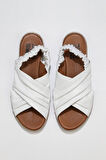 Bueno Shoes Beyaz Deri Kadın Sandalet 01wu3005