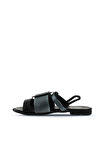 Bueno Shoes Siyah Mavi Deri Kadın Sandalet 01wu3010