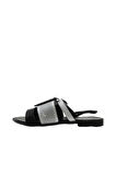 Bueno Shoes Siyah Beyaz Deri Kadın Sandalet 01wu3010