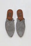 Bueno Shoes Gri Açık Süet Kadın Düz Terlik 01wu7704