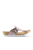 Bueno Shoes Pembe Deri Kadın Parmak Arası Terlik 01we0604