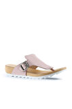 Bueno Shoes Pembe Deri Kadın Parmak Arası Terlik 01we0604