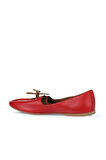 Bueno Shoes Kırmızı Deri Kadın Babet 01wl1237