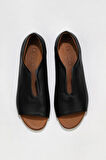 Bueno Shoes Siyah Deri Kadın Düz Babet 01wl2405