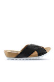 Bueno Shoes Siyah Deri Kadın Düz Terlik 01ws0502