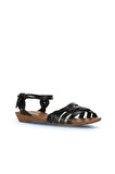 Bueno Shoes Siyah Deri Kadın Düz Sandalet 01wu3901