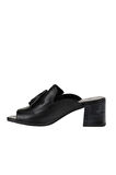 Bueno Shoes Siyah Deri Kadın Topuklu Terlik 01wn1307