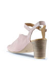 Bueno Shoes Pembe Deri Kadın Topuklu Sandalet 01wn1519