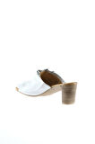 Bueno Shoes Beyaz Deri Kadın Topuklu Terlik 01wn4001