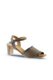 Bueno Shoes Gri Deri Kadın Topuklu Sandalet 01wn4005