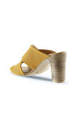 Bueno Shoes Sarı Deri Kadın Topuklu Terlik 01wn4303