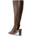 Bueno Shoes Taba Deri Kadın Topuklu Çizme 01wq4212