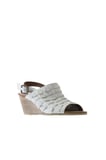Bueno Shoes Beyaz Deri Kadın Dolgu Topuklu Sandalet 01wq7907