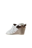 Bueno Shoes Beyaz Deri Kadın Dolgu Topuklu Sandalet 01wq7907