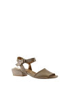 Bueno Shoes Vizon Deri Kadın Topuklu Sandalet 01ws7504