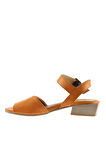 Bueno Shoes Turuncu Deri Kadın Topuklu Sandalet 01ws7504