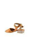 Bueno Shoes Turuncu Deri Kadın Topuklu Sandalet 01ws7504