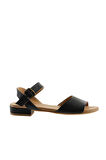 Bueno Shoes Siyah Deri Kadın Düz Sandalet 01wu3101
