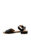 Bueno Shoes Siyah Deri Kadın Düz Sandalet 01wu3101