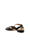 Bueno Shoes Siyah Deri Kadın Düz Sandalet 01wu3101