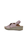 Bueno Shoes Pembe Deri Kadın Dolgu Topuklu Sandalet 01wu5700