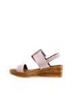 Bueno Shoes Pembe Deri Kadın Dolgu Topuklu Sandalet 01ws5908
