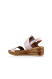 Bueno Shoes Pembe Deri Kadın Dolgu Topuklu Sandalet 01ws5908