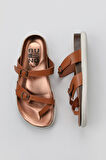 Bueno Shoes Taba Parlak Deri Kadın Parmak Arası Terlik 01ws11000