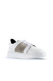 Bueno Shoes Beyaz Bej Deri Süet Kadın Spor Ayakkabı 01wu10303