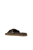 Bueno Shoes Haki Deri Kadın Düz Terlik 01wu4708