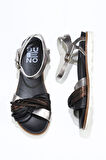 Bueno Shoes Siyah Multi Deri Kadın Sandalet 01wu2403