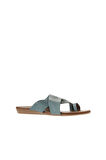 Bueno Shoes Mavi Deri Kadın Parmak Arası Terlik 01wu7428