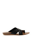 Bueno Shoes Siyah Khv-bej Deri Kadın Parmak Arası Terlik 01wu7428