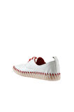Bueno Shoes Beyaz Kırmızı Deri Kadın Düz Ayakkabı 01wq0200