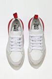 Bueno Shoes Beyaz Kırmızı Deri Erkek Spor Ayakkabı 01mq5500