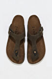 Bueno Shoes Haki Nubuk Deri Erkek Parmak Arası Terlik 05mt101