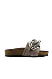 Bueno Shoes Kum Nubuk Deri Kadın Düz Terlik 05wt066
