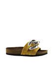 Bueno Shoes Sarı Nubuk Deri Kadın Düz Terlik 05wt066