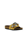 Bueno Shoes Sarı Nubuk Deri Kadın Düz Terlik 05wt066