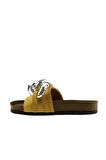 Bueno Shoes Sarı Nubuk Deri Kadın Düz Terlik 05wt066